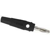 Banana konektor gumiran, max. 3 mm kabli črn