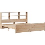  Knjižna postelja brez vzmetnice 200x200 cm trdna borovina | Shoptok.si