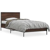 Furnova Posteljni okvir rjav hrast 90x200 cm inženirski les in kovina, (21938196) | Shoptok.si