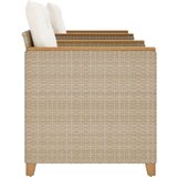 3-dijelni bistro set s jastucima poliratan i drvo bagrema bež | shoptok.hr