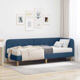 vidaXL Kotna postelja z vzmetnico z vzglavjem Modra 80 x 200 cm blago | Shoptok.si