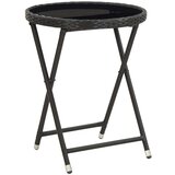  3-dijelni vrtni bistro set od poliratana i stakla crni | shoptok.hr