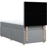 vidaXL Box spring postelja z vzmetnico svetlo siv 100x200 cm blago, (21291889) | Shoptok.si