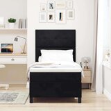 vidaXL Box Spring postelja z vzmetnico in LED črna 90x190 cm žamet, (22050739) | Shoptok.si