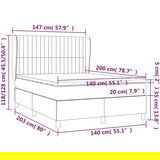  Box spring postelja z vzmetnico temno siva 140x200 cm blago, (20900358) | Shoptok.si