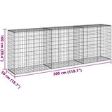 vidaXL Gabionska košara s pokrovom 300x50x100 cm pocinkano železo | Shoptok.si