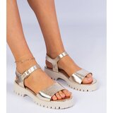 Gemre Golden flat sandals Sunrina | Shoptok.si