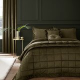 Catherine Lansfield Kaki zelena žametna posteljnina za zakonsko posteljo 200x200 cm Kingsley – | Shoptok.si