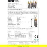 AUDIO ELECTRONIC PAR PRIKLJUCAKA SUPRA RCA-6SC za kabele Cijene