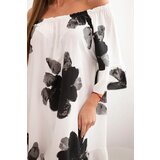 Kesi Włoski Women's viscose dress with a floral pattern black | Shoptok.si