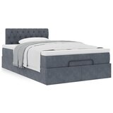 vidaXL Otomanski posteljni okvir z vzmetnico siv 120x190 cm žamet Cene