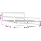  Metalni okvir kreveta uzglavlje i podnožje bijeli 183x213 cm | shoptok.hr