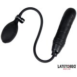 LATETOBED BDSM Line Inflatable Dildo With Manual Pump Black Cene