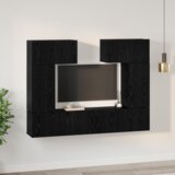 vidaXL Komplet TV omaric s polico 6 pcs Črni hrast 80 x 30 x 30 cm | Shoptok.si