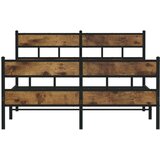 Metalni Kovinski posteljni okvir brez vzmetnice dimljen hrast 135x190cm | Shoptok.si