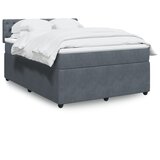 Maison Chic Box spring posteljni - Vzmetna postelja z vzmetnico temno siv 140x190 cm žamet SL18169, (21894482) | Shoptok.si