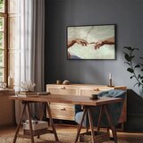  Slika - Michelangelo – The Creation of Adam (hands) 120x80 U crnom drvenom okviru | shoptok.hr