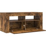 TV ormarić s LED svjetlima boja dimljenog hrasta 90x35x40 cm | shoptok.hr