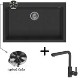  Sudoper Elleci Quadra 130 + slavina C02 Nero + ispirač čaša | shoptok.hr