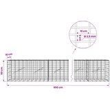  Gabion s žicom debljine 3,5 mm i mrežom 5x10 cm 950x10x50 cm | shoptok.hr