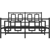 Metalni okvir kreveta uzglavlje i podnožje crni 140x190 cm | shoptok.hr