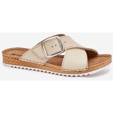 Inblu Women Leather Slippers With Buckle Beige | shoptok.hr
