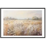  Plakat Impressionist meadow – field landscape in a pastel colour palette 30x21 Crni okvir s margom | shoptok.hr