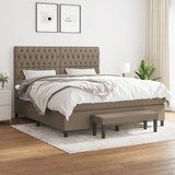 The Living Store Box spring postelja z vzmetnico taupe 180x200 cm blago - Box Spring Postelja, (21514951) | Shoptok.si