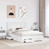  Konstrukcija postelje Bela 140 x 200 cm Konstruiran les, (5000103893) | Shoptok.si
