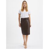 Orsay Dark Brown Women's Pencil Leatherette Skirt - Women Cijene
