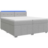  Boxspring krevet s madracem Svjetlosiva 200 x 200 cm Tkanina | shoptok.hr