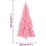  Umjetno božićno drvce sa stalkom ružičasto 210 cm PVC | shoptok.hr