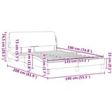  Okvir za krevet Dover svijetlosivi 135x190 cm tkanina | shoptok.hr
