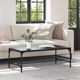 vidaXL Klubska miza Črna Orehovina 100 x 50 x 35 cm Konstruiran les | Shoptok.si