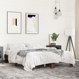 vidaXL Posteljni okvir rjav hrast 150x200 cm inženirski les in kovina, (21151916) | Shoptok.si
