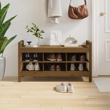 The Living Store Klop za predsobo medeno rjava 110x40x60 cm trdna borovina - Klop Za Predsobo, (21485861) Cene