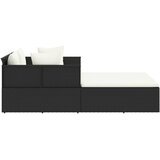 LEŽAJ za sunčanje s jastucima crni 182 x 118 x 63 cm poliratan | shoptok.hr