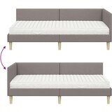  Kutni krevetni okvir s madracem Ostalo 2 pcs Sivo-smeđa tkanina | shoptok.hr
