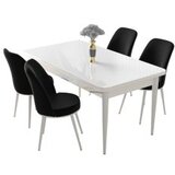 Hanah home set trpezarijski sto i 4 stolice nil white black | ePonuda.com