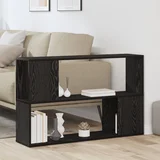 vidaXL Knjiga Regal Črn Oreh 100x24x63 cm Inženirski Les