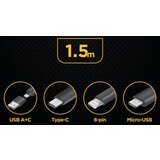 Gembird CC-USB2S-ACM31-1.5M Premium silicon 4-in-1 USB charging cable, 1.5 m | ePonuda.com