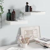 vidaXL Plutajuće zidne police 2 kom sjajne bijele 23x23,5x3,8 cm MDF Cijene