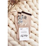 Aura.via Women's Cotton Socks With Print And Bear Beige | Shoptok.si