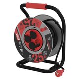  Zunanji kolutni podaljšek 25 m / 4 vtičnice / črni / guma-neopren / 230V / 1,5 mm2 | Shoptok.si