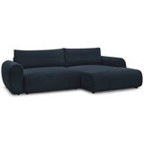Bobochic Paris temno modra raztegljiva kotna sedežna garnitura iz rebrastega žameta (desni kot) lucien | Shoptok.si