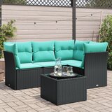 vidaXL 5-dijelni set vrtnih sofa od poliratana s jastucima crni Cijene