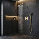 REA Bath Komplet za tuširanje za vgradnjo Lungo Stripe Gold Brush + BOX | Shoptok.si