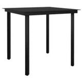  Vrtna garnitura - 3-dijelni vrtni blagovaonski set s jastucima od crnog | shoptok.hr