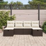  Set od 6 vrtnih sofera s jastučićima smeđi poli ratan | shoptok.hr