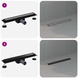  2 v 1 Odvod za prho Črna 50 cm Nerjaveče jeklo 304, (5000248866) | Shoptok.si
